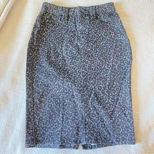 silence + noise leopard print mini pencil skirt size 2